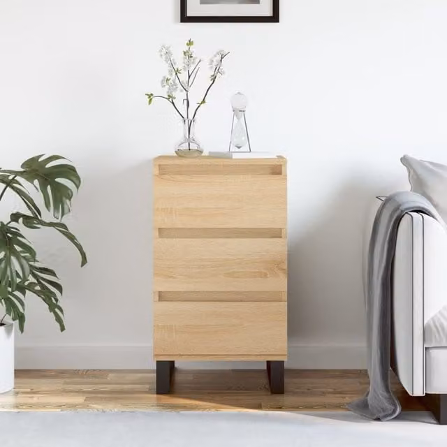 Berkfield Home Sonoma Oak Sideboard in Brown, W/D/H: 40 x 35 x 70 cm