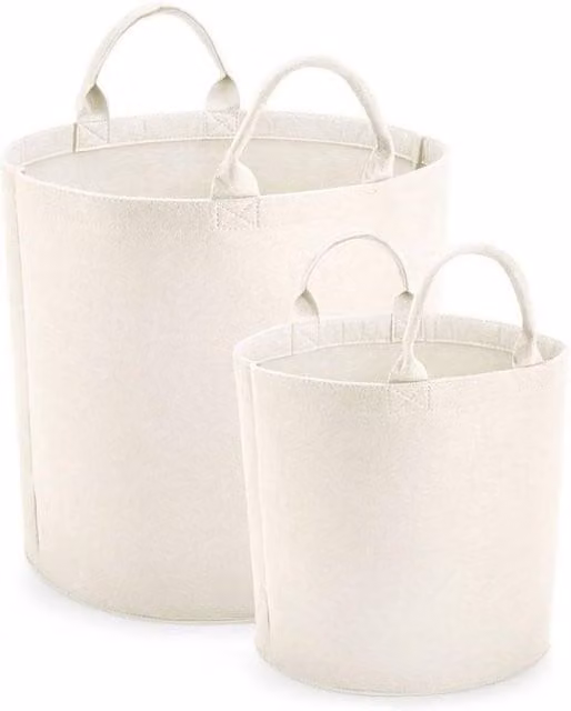 Bagbase Felt Trug in White, W/D/H: 40 x 40 x 40 cm