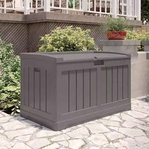 Rowlinsons Carolina 189L Garden Storage Box in Stone Grey, W93 x D51 x H55 cm – 2