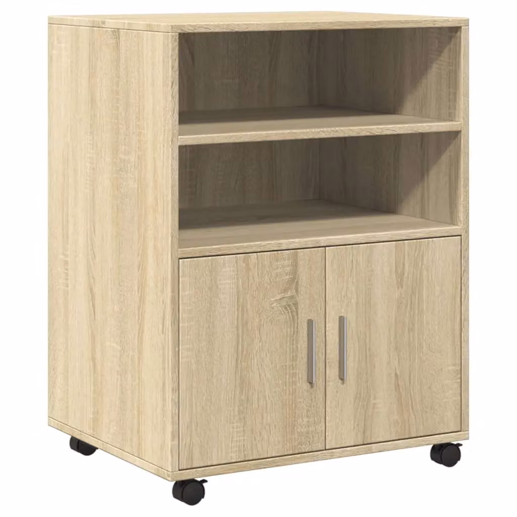 Berkfield Home Rolling Cabinet in Sonoma Oak Brown, W: 60 cm, D: 48 cm, H: 81 cm – 2