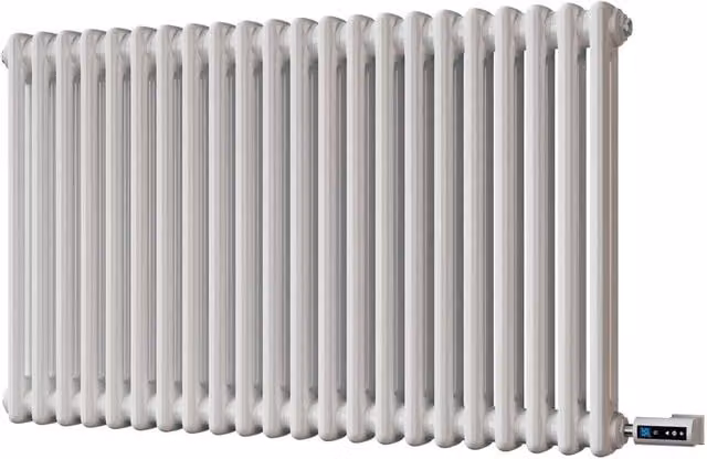 UK Radiators Alpha Electric 2 Column Horizontal Traditional Cast-Iron Style Radiator in White with WiFi and App Control, 900W, H: 60 cm, W: 98.8 cm – 1