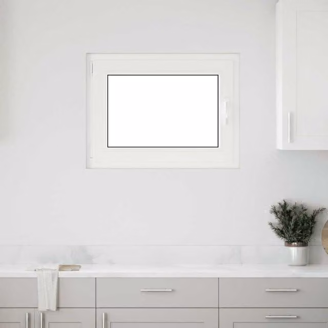 Berkfield Home RISOR White Plastic Tilt and Turn Basement Window W: 80 cm, H: 60 cm, DIN Left