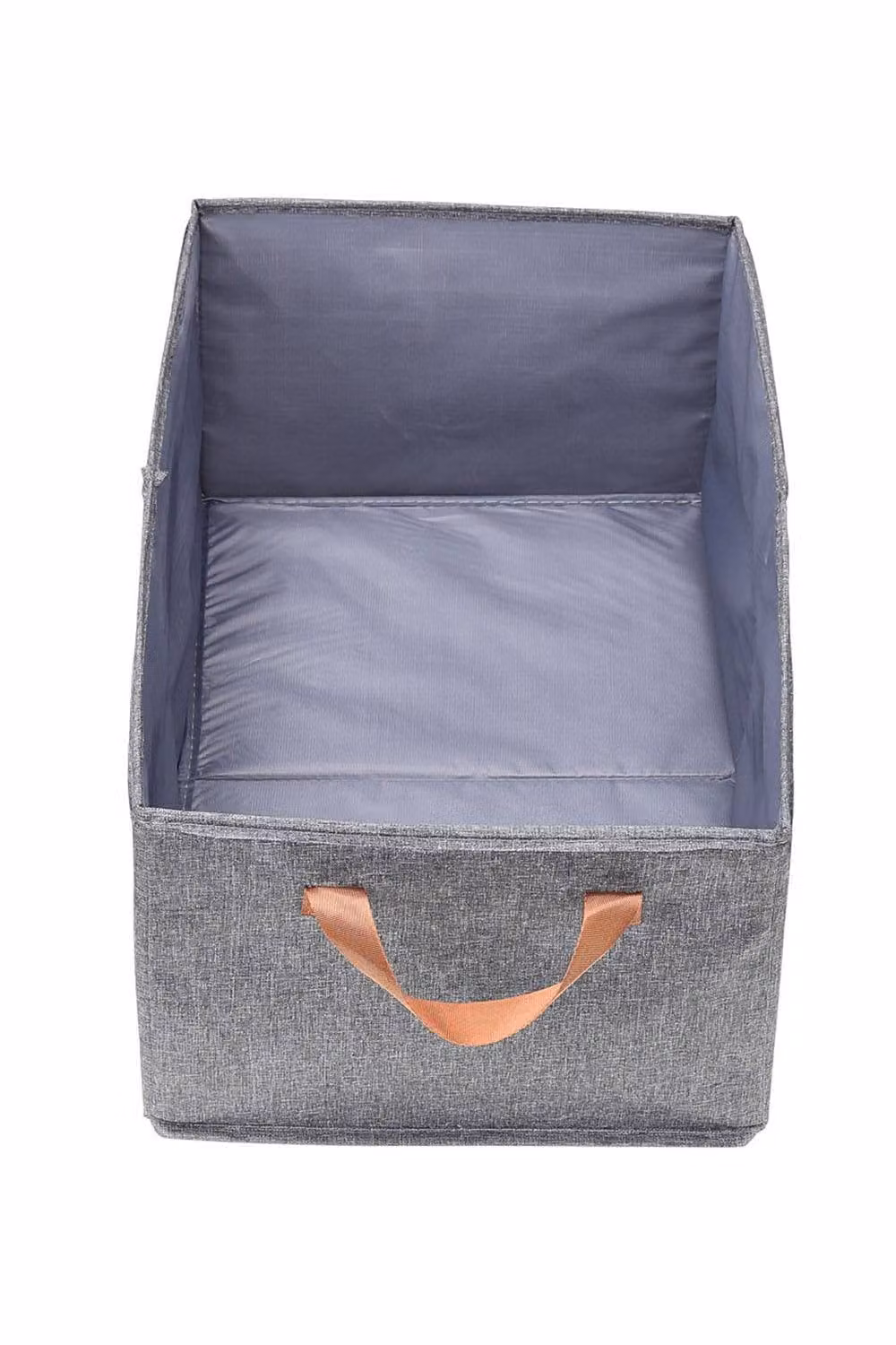 H&O Direct Set of 4 Foldable Fabric Organiser Baskets with Handles in Grey – 2