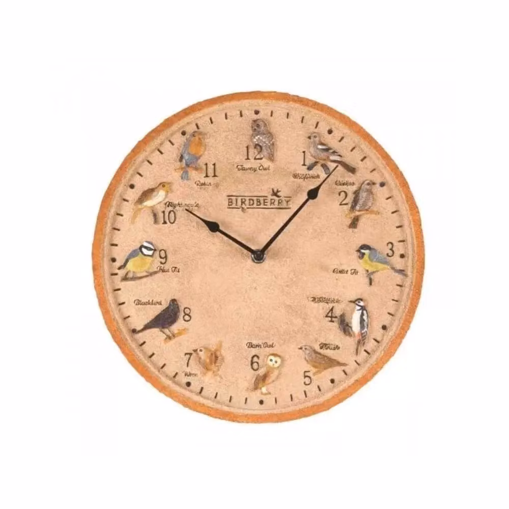 Marco Paul Birdberry 12 inch Round Analog Outdoor Wall Clock in Beige – 2