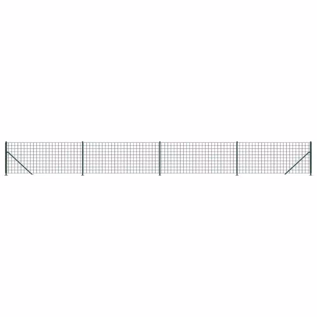 Berkfield Home PVC Coated Steel Wire Mesh Fence with Flange, Green, W: 1 m, L: 10 m – 2