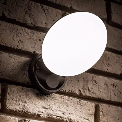 CGC Lighting Ezra Slim Round Black LED Outdoor Wall Light, 10W, 1000lm, 4000k Natural White – 3