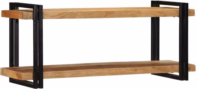 Berkfield Home Wall Mounted Acacia Wood Shelf in Brown, W/D/H: 110 x 33 x 45 cm – 1