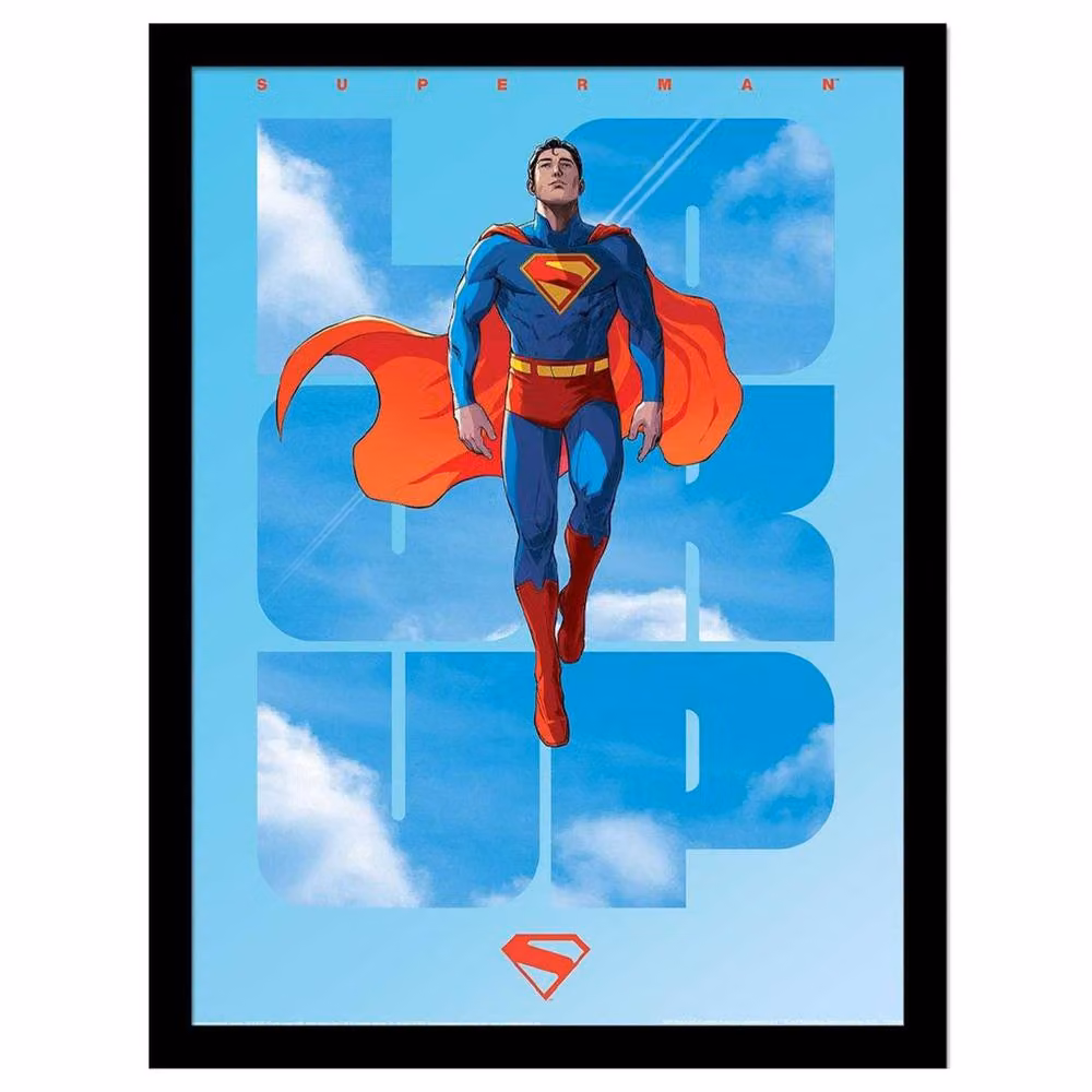 Superman Lookup Multicolour Framed Paper Poster in Black – 2