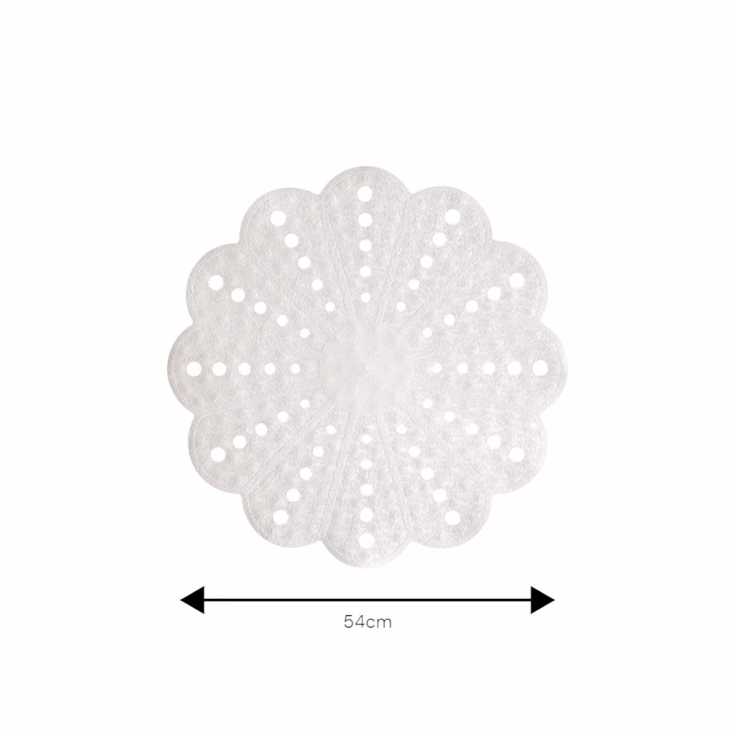 Showerdrape Petal Non-Slip Round White Floral Shower Mat, W/D: 54 x 54 cm – 2