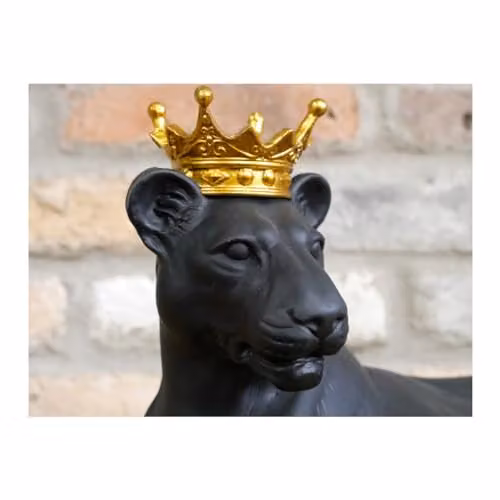 Gifts Direct 2 U Laying Black and Gold Lioness Queen Sculpture Ornament – 2