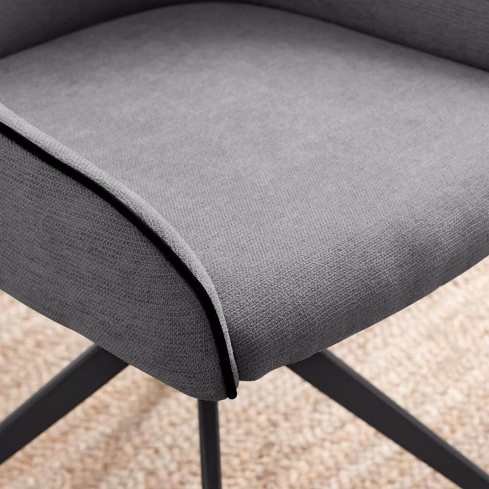 FurnitureboxUK Beaumont Grey Fabric Swivel Office Chair with Armrests – 2