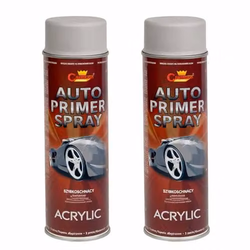 Sola Grey Acrylic Auto Primer Spray, 2 x 500 mL Anti-Corrosion Undercoat for Metal and Steel