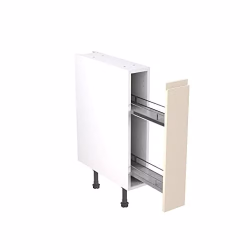 Kitchen Kit Cashmere Gloss J-Pull Flatpack Base Cabinet with Soft Close Doors W/D/H: 57 x 15 x 87 cm