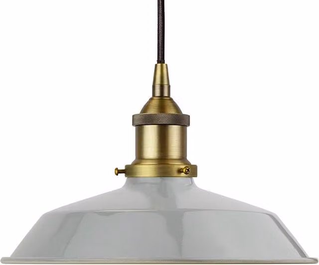 SE Home Trinity Small Metal Pendant Light in Grey and Matt Antique Brass