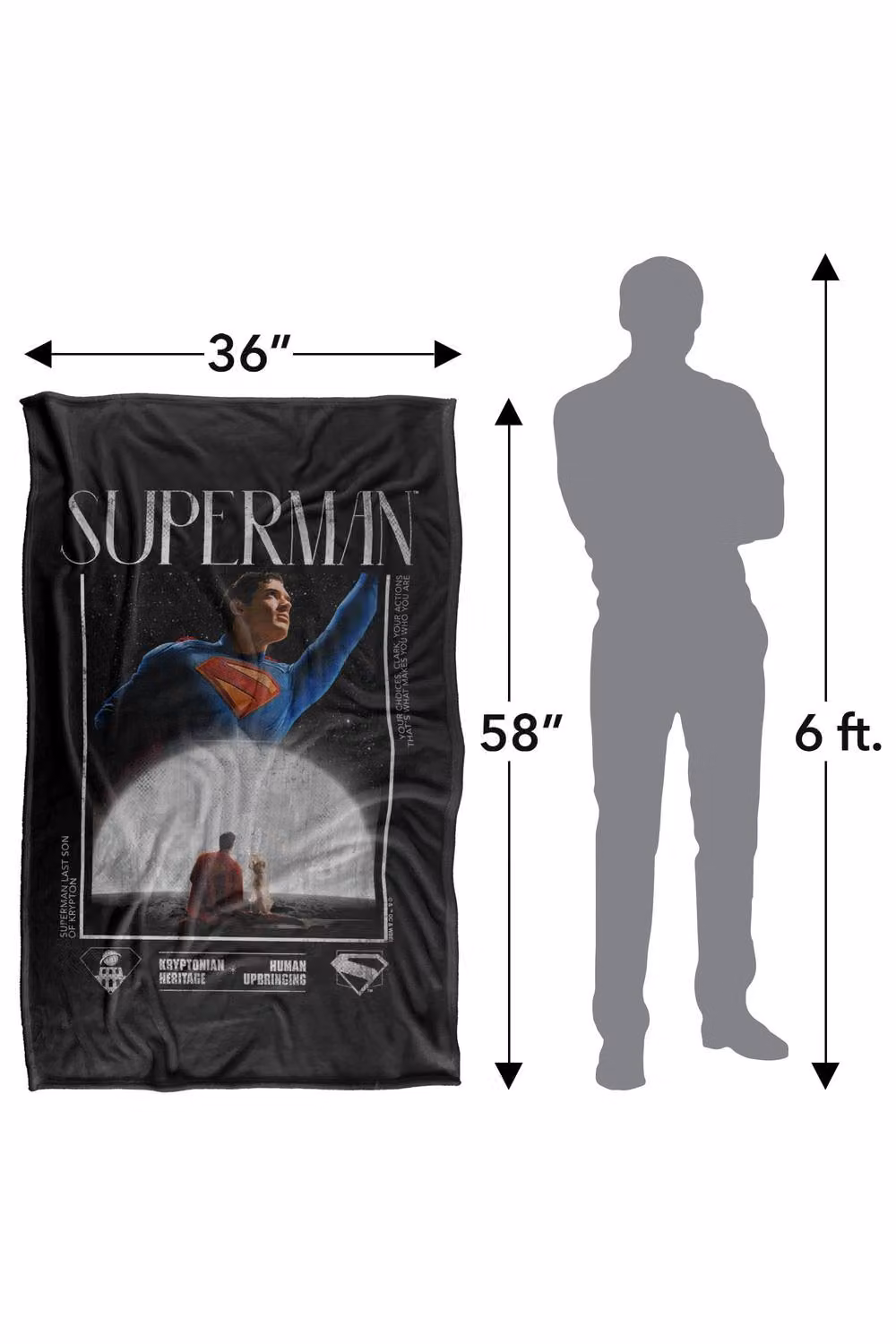 LOGOVISION Superman (2025) Movie Poster Super Soft Fleece Throw Blanket, Multicolour, W: 91 cm, D: 147 cm – 8