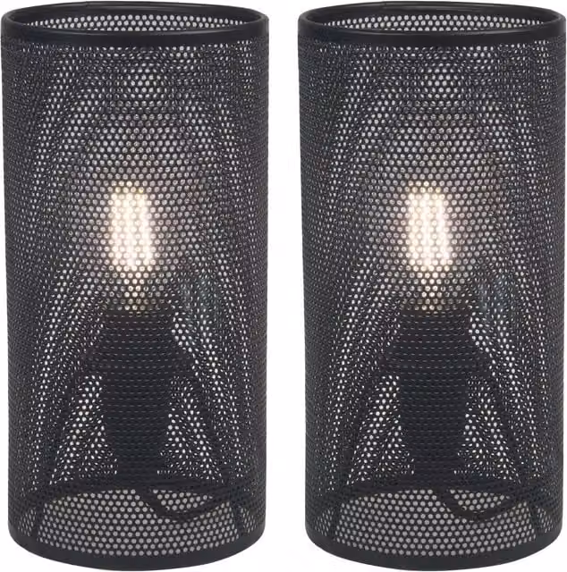 First Choice Lighting Troy Set of 2 Black Metal Table Lamps – 1
