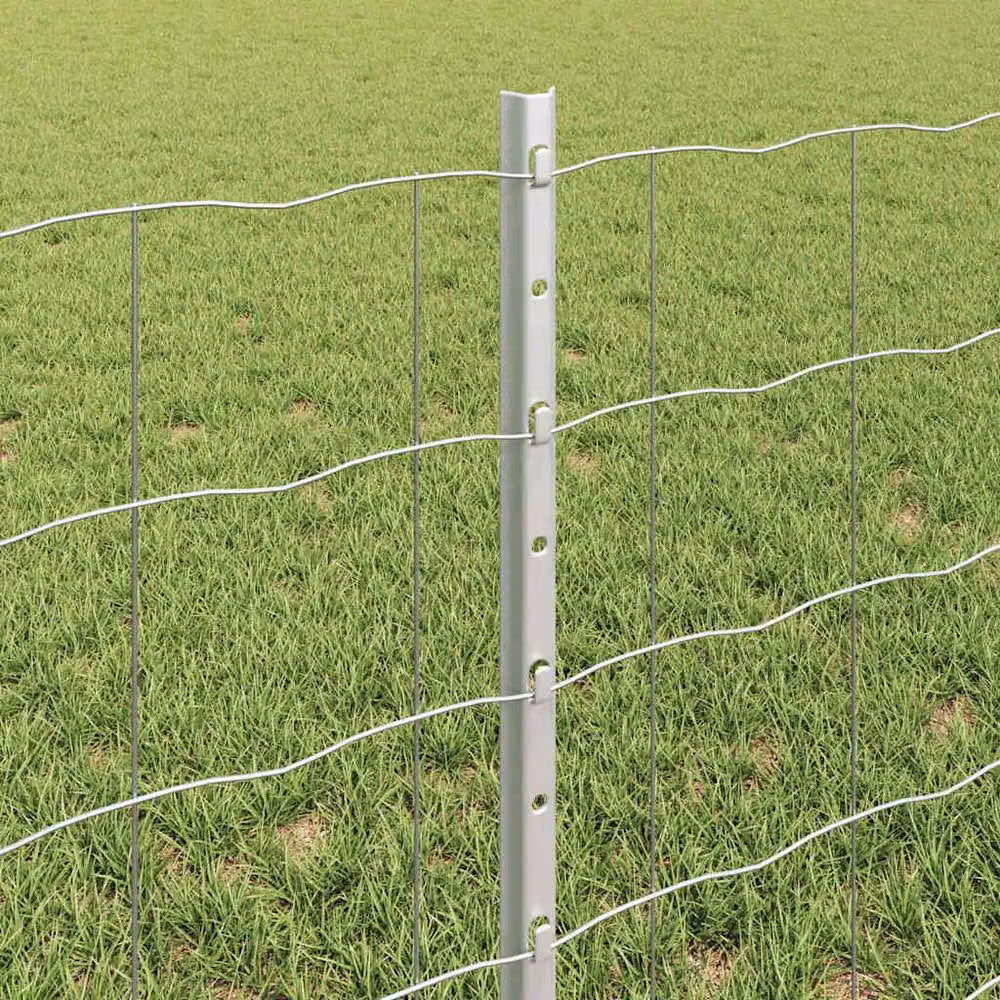Berkfield Home Euro Fence with 5 U Posts, Galvanised Steel, Silver, 0.6 x 10 m – 2