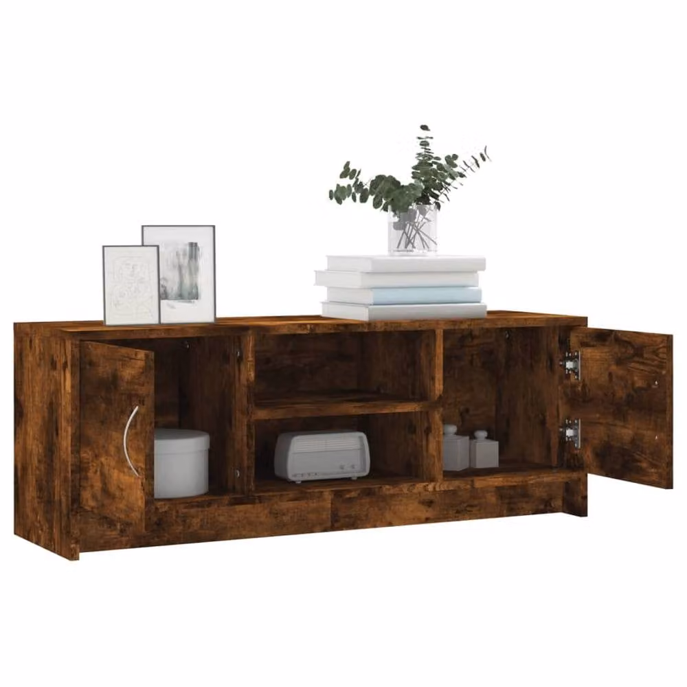 Berkfield Home Smoked Oak TV Cabinet in Brown, W/D/H: 102 x 30 x 37.5 cm – 4