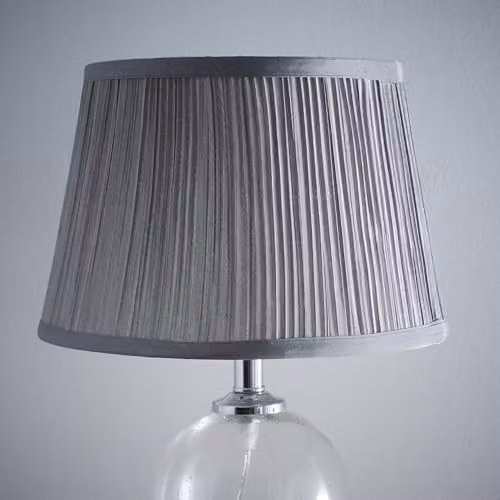K LIVING Traditional Mushroom Fabric Lamp Shade in Grey, Diameter: 30.48 cm