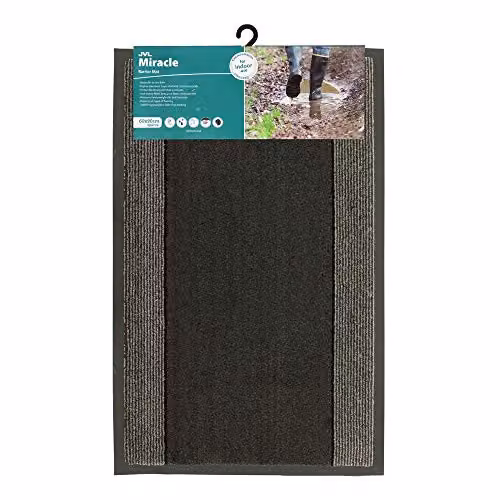 JVL Miracle Machine Washable Non-Slip Barrier Doormat, Striped Anthracite, Brown and Grey, W: 60 cm, D: 90 cm – 4