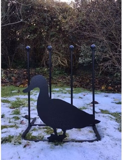Poppyforge Hand Made Metal Wellie Boot Stand, 2 Pair, Black