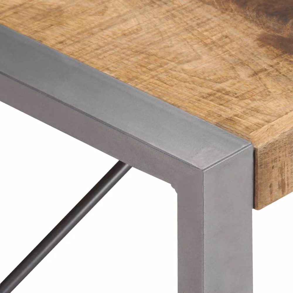 Berkfield Home Beautiful Rectangular Coffee Table in Brown Rough Mango Wood, W/D/H: 140 x 70 x 40 cm – 3