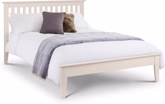 Julian Bowen Salerno Classic Wooden Bed Frame, White, W/D/H: 140 x 200 x 150 cm – 1