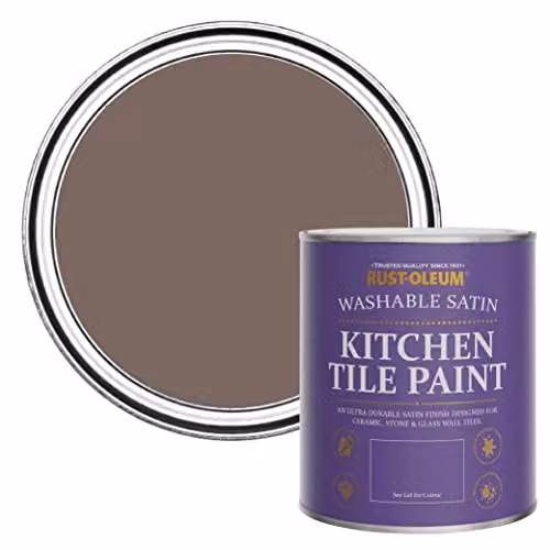 Rust-Oleum River's Edge Brown Multicolour Kitchen Tile Paint with Satin Finish, 0.75 l
