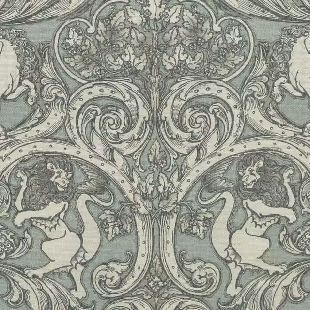 HOUSE Llewelyn-Bowen Menagerie Artois Printed Fabric in Powder Blue