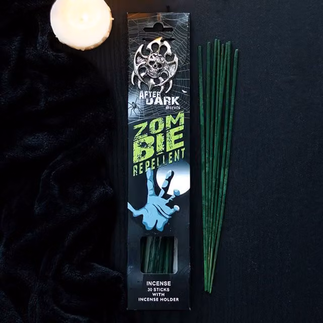 KDMK Zombie Repellent Floral Incense Sticks Gift Set with Metal Holder, Green