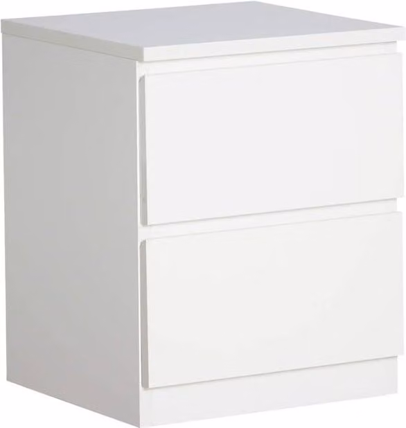 FORGEVIO Modern White Glossy Bedside Cabinet with Drawer – 1