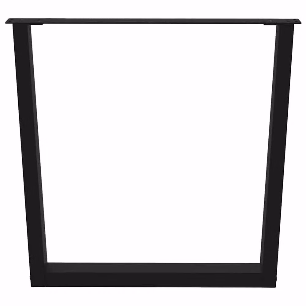 Berkfield Home Modern V-Shape Dining Table Legs, 3 Piece Set, Black Matt Steel, H: 72-73.3 cm x W: 90 cm – 3