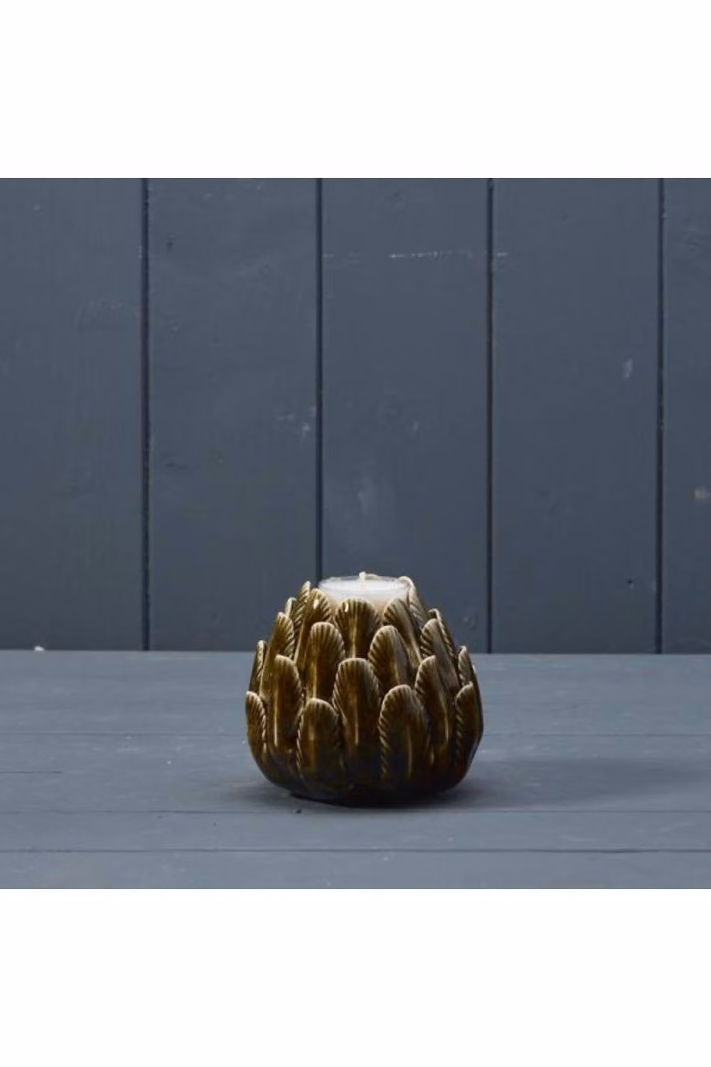 KDMD Green Ceramic Floral Tealight Holder – 2