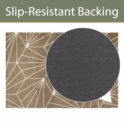JVL Mega Machine Washable Non-Slip Entrance Runner and Doormat Set, Brown Geo, W/D: 150 x 100 cm – 4