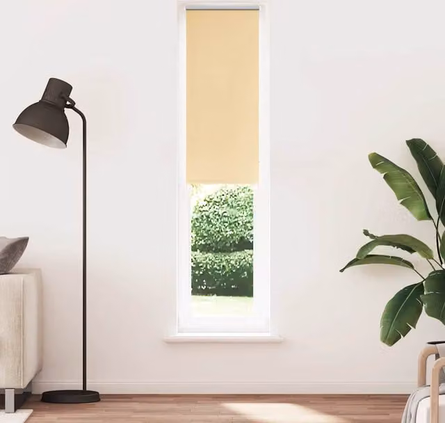 Berkfield Home Blackout Roller Blind in Beige, Thermal Insulating Polyester, W: 60 cm, H: 210 cm