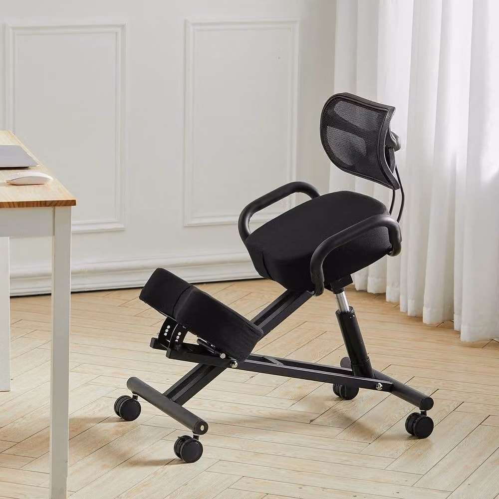 KORVIXA Ergonomic Kneeling Chair in Black with Castors for Home Office – 3