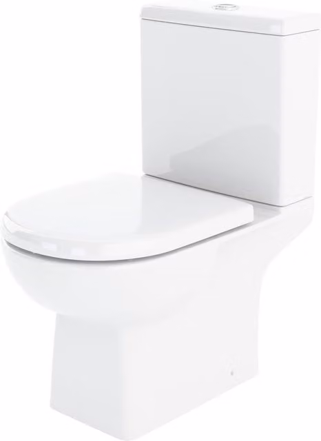 Balterley Modern Ceramic Close Coupled Toilet, White, W: 40.0 cm, D: 81.0 cm – 1