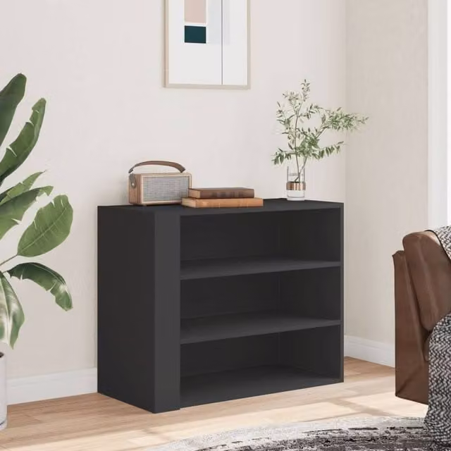 Berkfield Home Black Wall Mounted Cabinet with Internal Shelves, W/D/H: 75 x 35 x 60 cm – 1