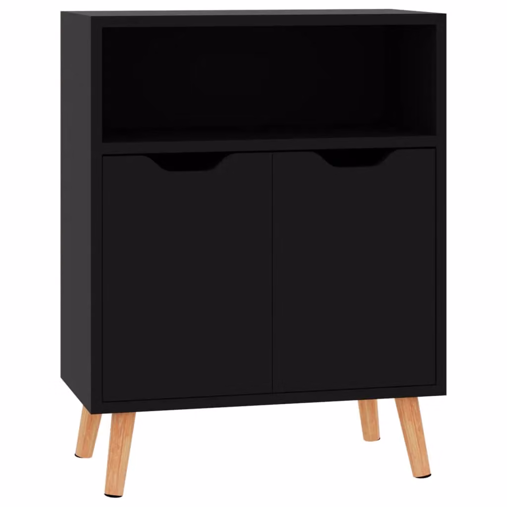 Berkfield Home High Gloss Black Sideboard W/D/H: 60 x 30 x 72 cm – 2