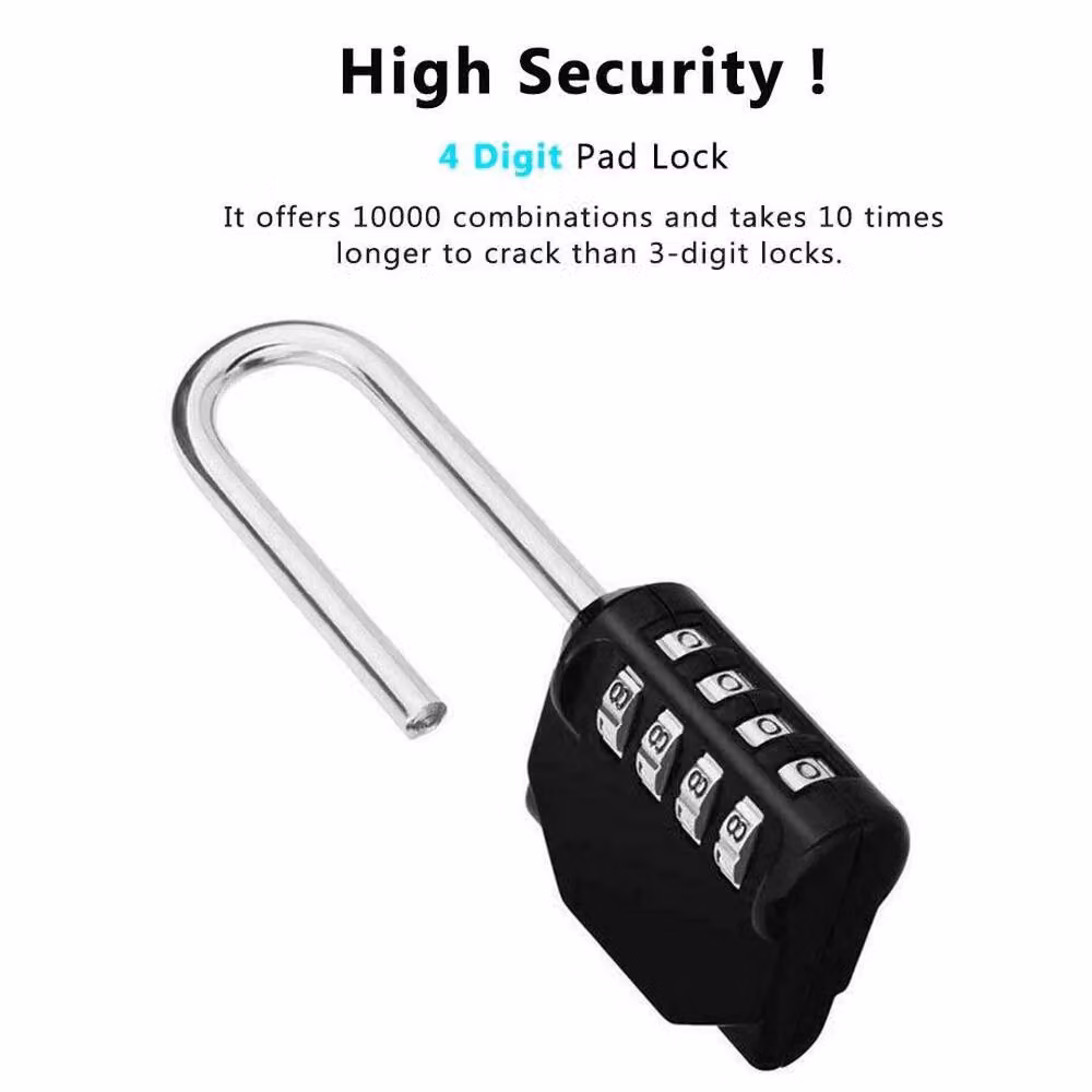 SPETLEK Combination Long Shackle Padlock, Weatherproof Outdoor Security, Black – 3