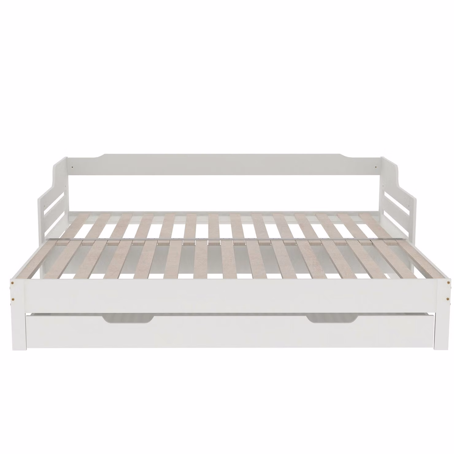 Aosom.UK Extendable White Sofa Bed with Pull-Out Trundle and Storage Drawer, W/D/H: 180 x 194 x 66 cm – 2