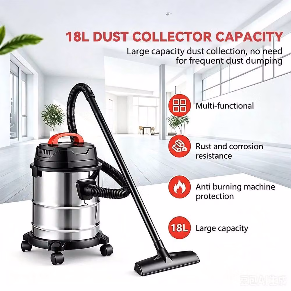 FLAVORA Stainless Steel Wet and Dry Bagless Vacuum Cleaner in Silver with Blow Function and Pet Hair Suction – 5