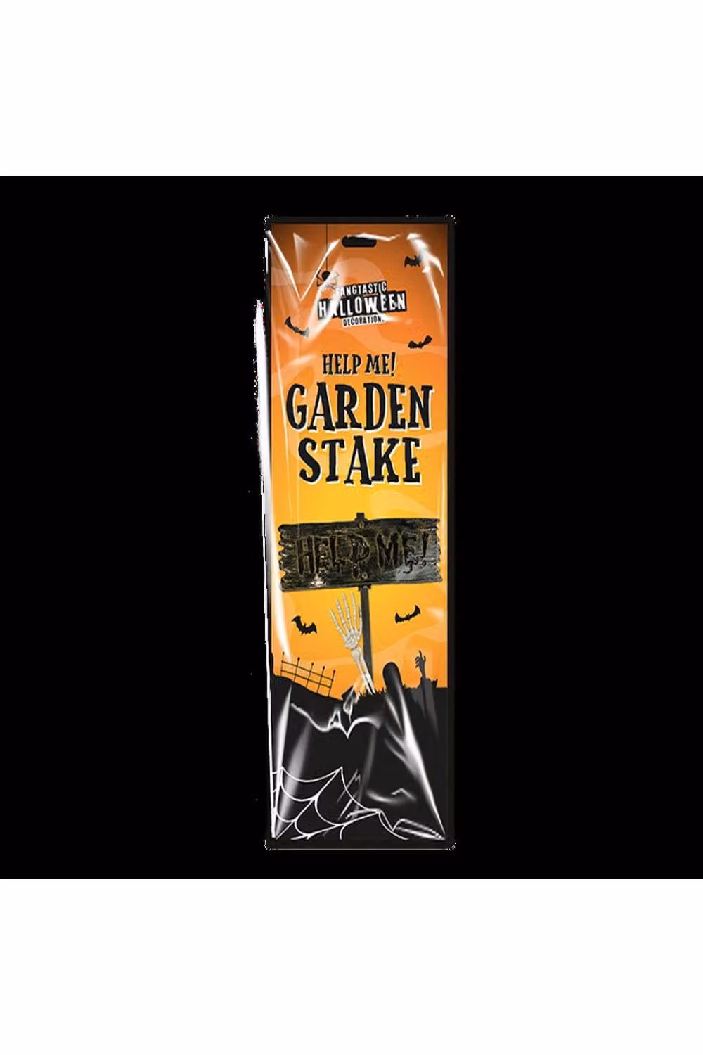 KDMD Halloween Help Me Garden Stakes, 2 Pack, Black and Orange – 2