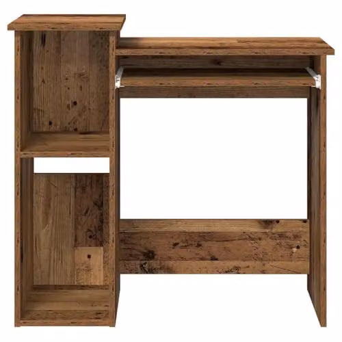 vidaXL Writing Desk with Shelves in Old Wood Brown, W: 84 cm, D: 40 cm, H: 78 cm – 5