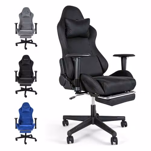 Levede Black Ergonomic Gaming Chair for Adults with Headrest, Swivel Function and Armrests – 8