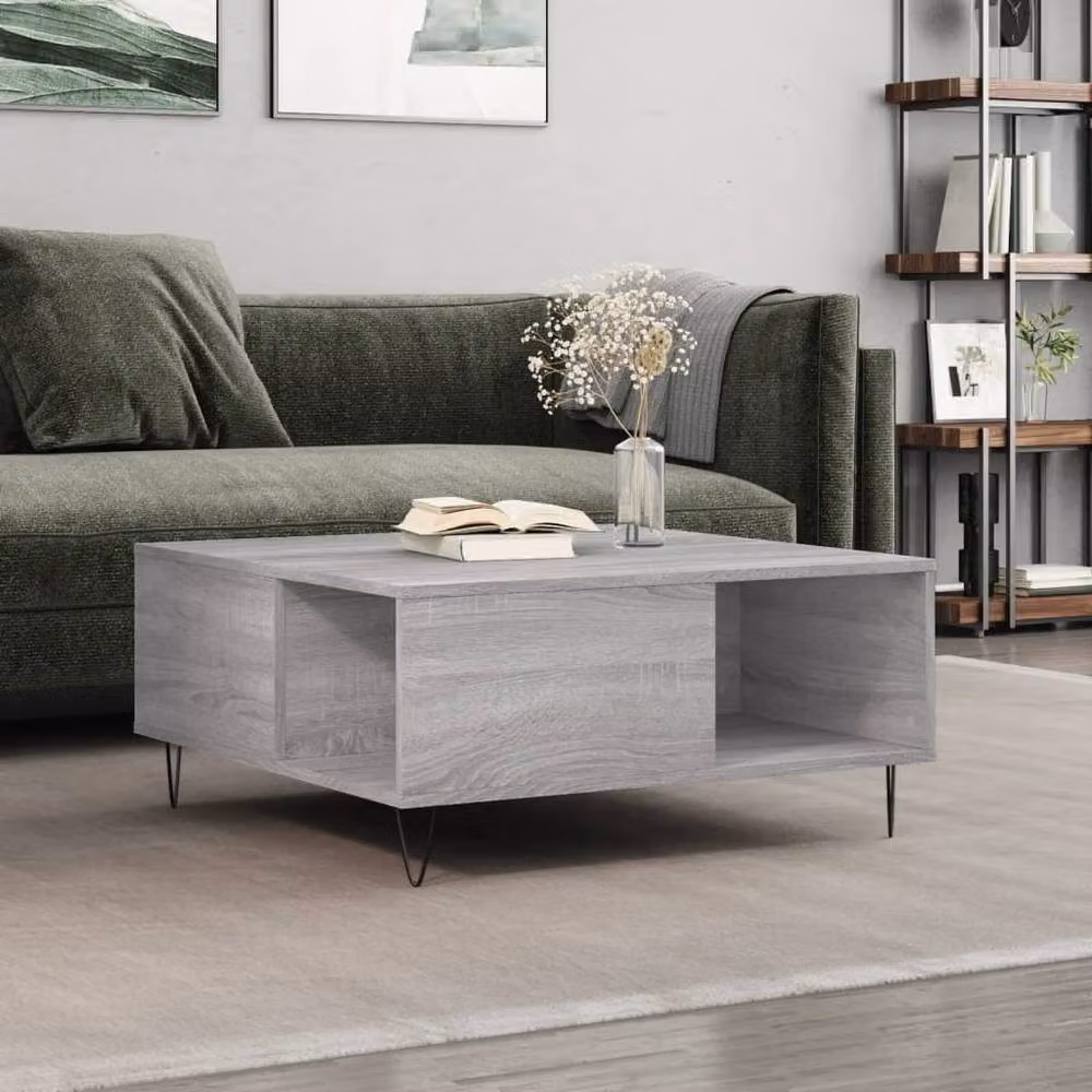 Berkfield Home Grey Sonoma Square Coffee Table, W: 80 cm, D: 80 cm, H: 36.5 cm – 2