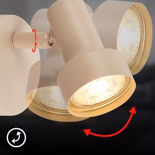 Briloner Beige Adjustable Metal Wall Light with GU10 Socket, W/D/H: 10.5 x 8 x 8 cm – 4