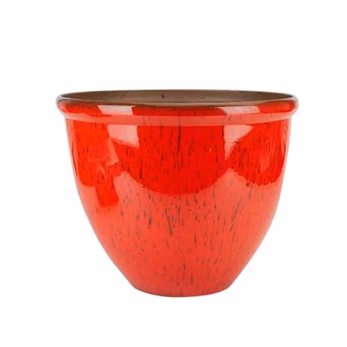 VFM e-Store Red Plastic Garden Planter Tub, W: 33.2 cm, D: 39.5 cm, H: 40.0 cm – 1