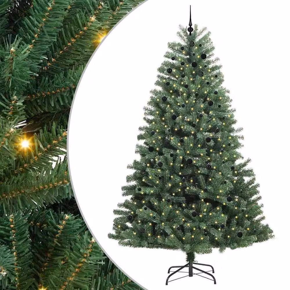 Berkfield Home Artificial Hinged Christmas Tree in Green, Height: 300 cm, PVC and Metal – 2