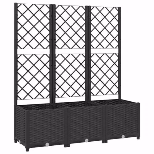 vidaXL Black WPC Garden Planter, W/D/H: 120 x 40 x 136 cm
